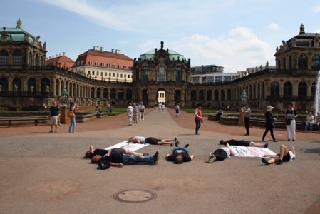 Spontane Aktion in Dresden