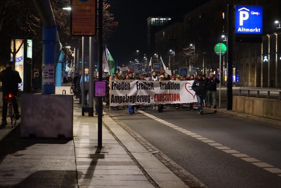 Die Querdenker demonstrierten in der Dresdner Innenstadt 