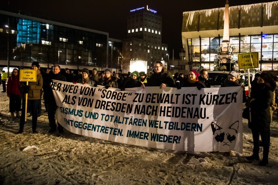 Legida Gegenprotest am 09. Januar 2017 in Dresden