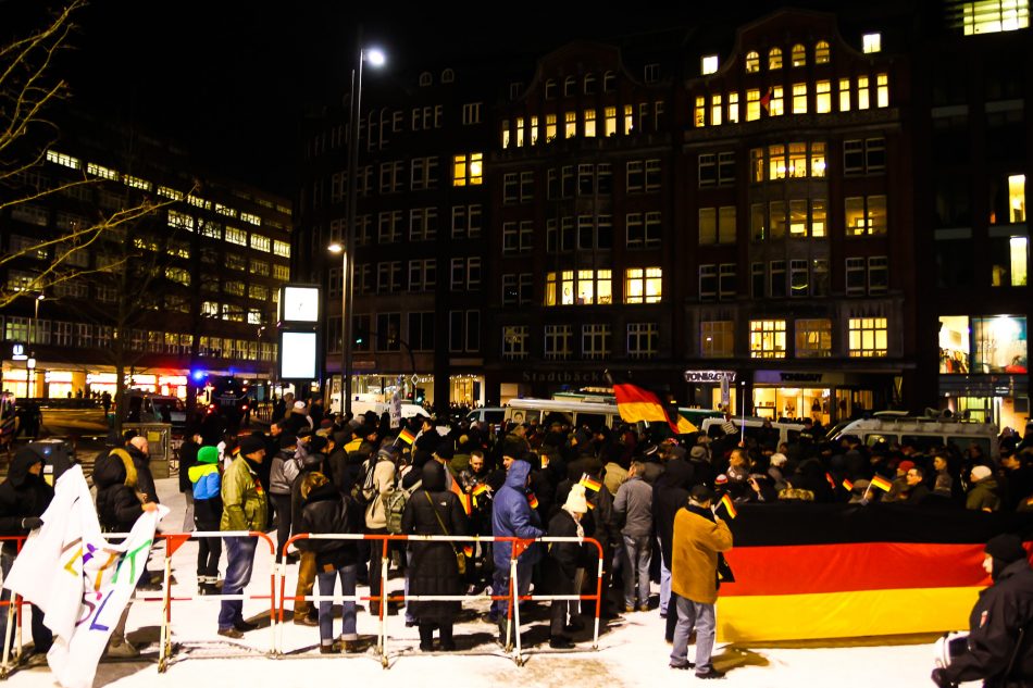 Die Merkel muss weg Kundgebung in Hamburg