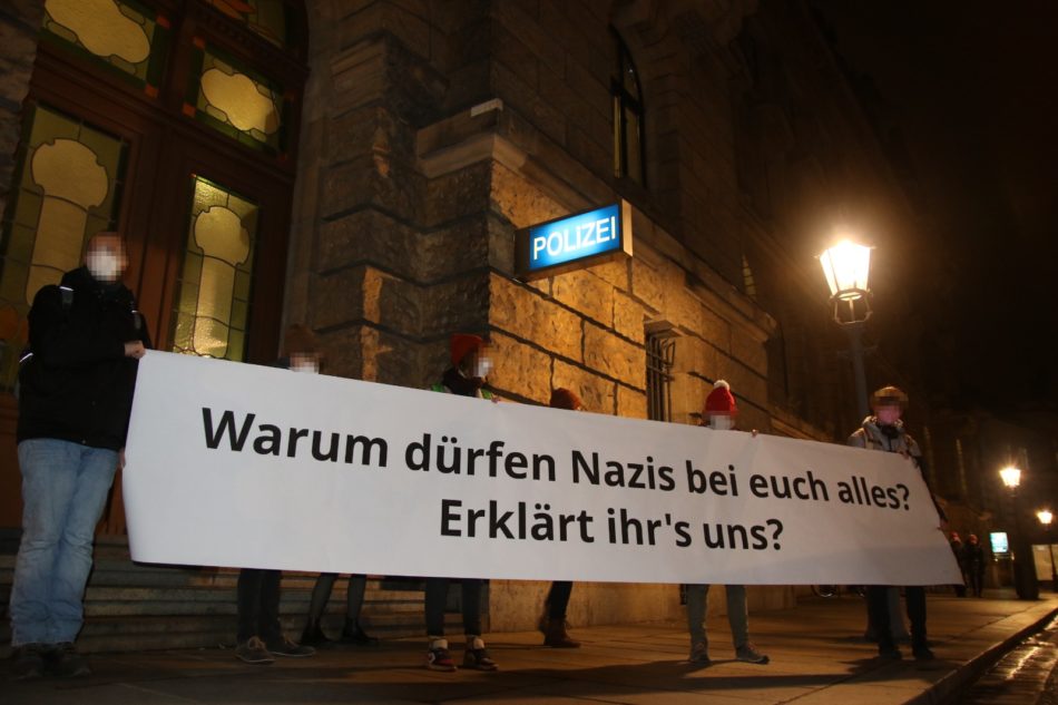 Demonstration vor der Polizei Sachsen