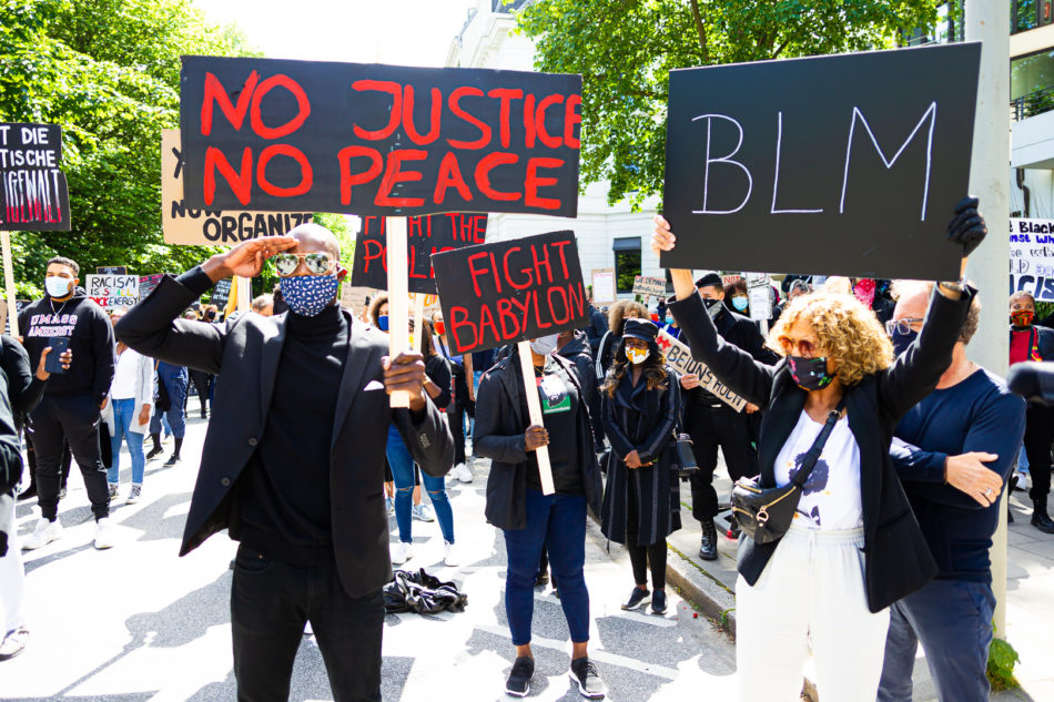 Black lives Matter demo in Hamburg, nach mord an George Floyd