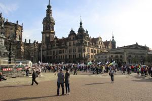 Blick auf den Querdenken Protest